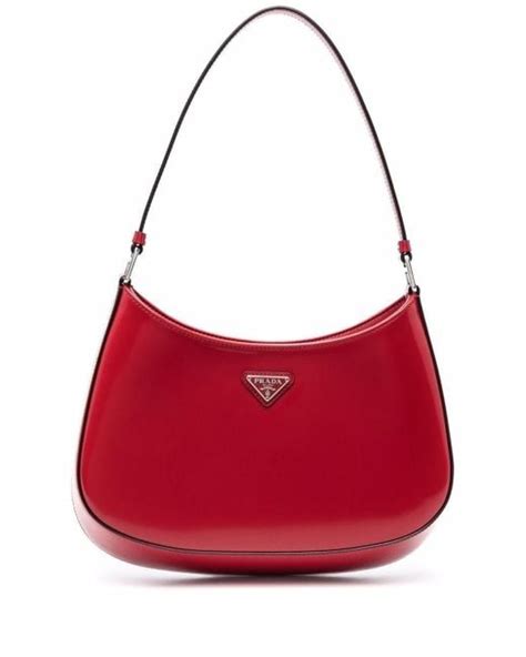 prada patent leather shoulder bag in cherry red|Women's Shoulder Bags .